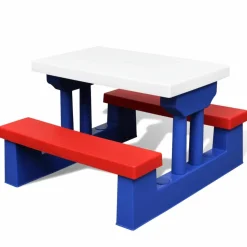 MAISON EXCLUSIVE - Table et bancs de pique-nique avec parasol pour enfants