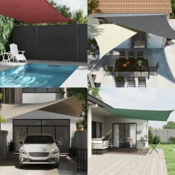 MAISON EXCLUSIVE - Voile de parasol tissu oxford carré 3x3 m bleu