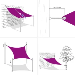 MAISON EXCLUSIVE - Voile de parasol tissu oxford carré 3x3 m bleu