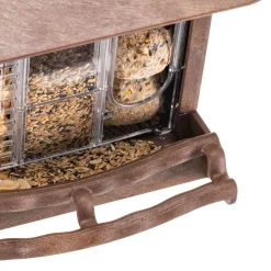 Mangeoire d'extérieur pour oiseaux sauvages jok 11, abri pour oiseaux, adaptée pour nourriture graines petites noisettes