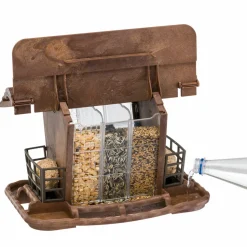 Mangeoire pour oiseaux sauvages jok 2, abri oiseaux, adaptée pour nourriture graines petites noisettes, boules de graisse, eau