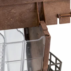 Mangeoire pour oiseaux sauvages jok 2, abri oiseaux, adaptée pour nourriture graines petites noisettes, boules de graisse, eau