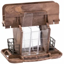 Mangeoire pour oiseaux sauvages jok 2, abri oiseaux, adaptée pour nourriture graines petites noisettes, boules de graisse, eau