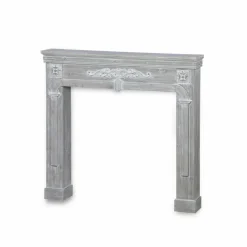 Manteau de cheminée - romance - décor bois gris cérusé