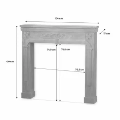 Manteau de cheminée - romance - décor bois gris cérusé