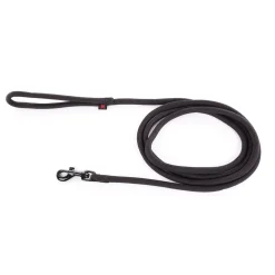 MARTIN SELLIER - Laisse pour chien, en nylon: rond uni noir L. 2 m