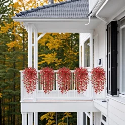 MCBOSON - Fleurs plastiques artificielles pour phalaenopsis 2 pièces rouge