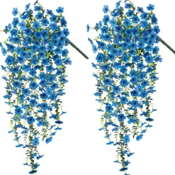MCBOSON - Fleurs plastiques artificielles pour phalaenopsis 2 pièces bleu
