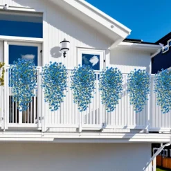 MCBOSON - Fleurs plastiques artificielles pour phalaenopsis 2 pièces bleu