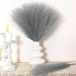 MCBOSON - Herbe de pampa artificielle pour 100 pièces blanches