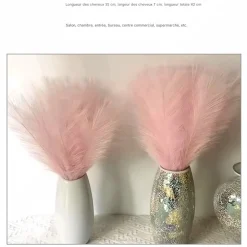 MCBOSON - Herbe de pampa artificielle pour 100 pièces beiges