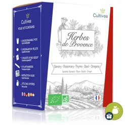 MES COURSES EN VRAC - Cultivea saveurs du monde - kit prêt à pousser herbes de provence - sarriette, romarin, thym, basilic, origan