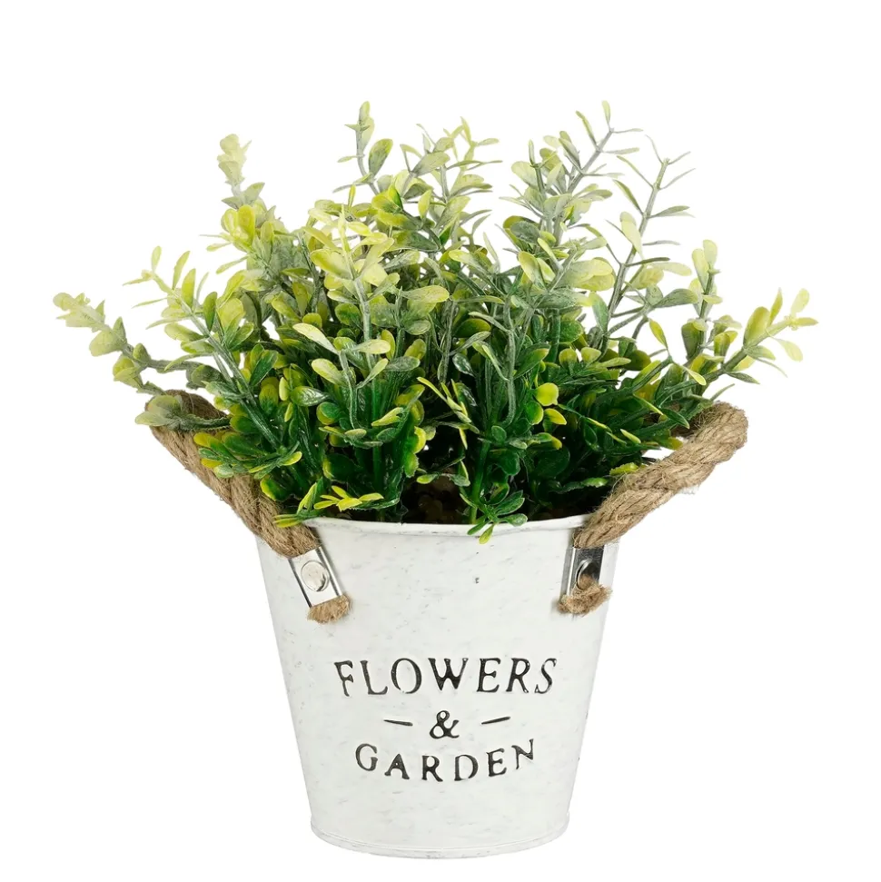 MICA - Plante artificielle basilic, coloris vert - H.20xD.15cm