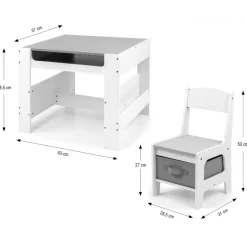 MILLY MALLY - Ensemble table et chaises - sven - blanc