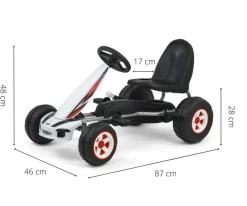 MILLY MALLY - Kart à pédales viper blanc