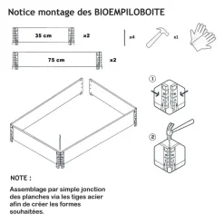 MULTITANKS - Carré potager en bois naturel 800x400mm