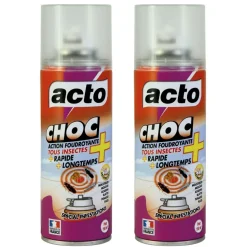 MULTITANKS - Lot de 2 aérosols acto choc : pour une maison sans insectes