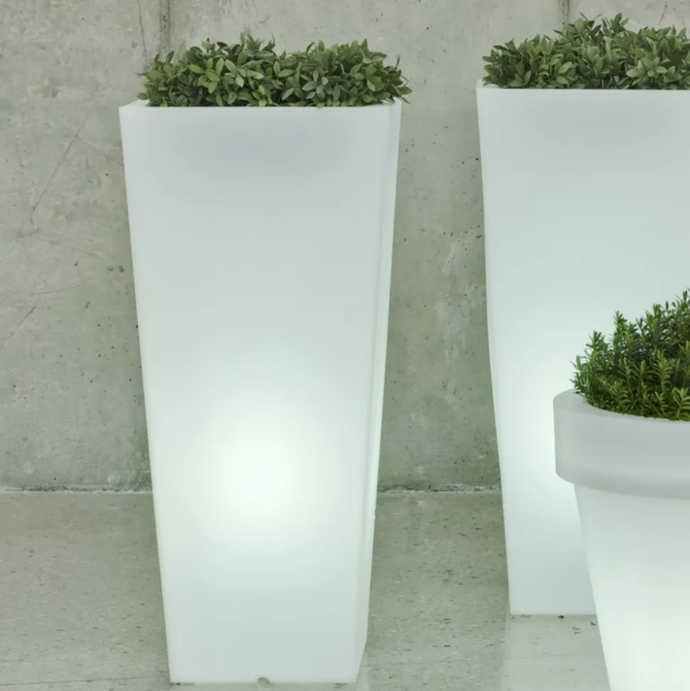 NEW GARDEN - Pot lumineux melisa 30 smarttech, recharge solaire ou usb, avec télécommande