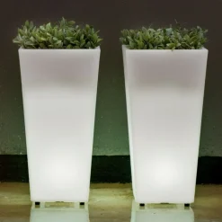 NEW GARDEN - Pot lumineux melisa 30 smarttech, recharge solaire ou usb, avec télécommande