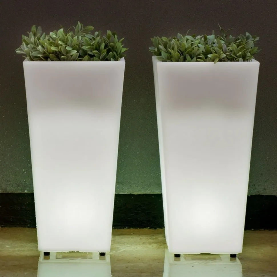 NEW GARDEN - Pot lumineux melisa 30 smarttech, recharge solaire ou usb, avec télécommande