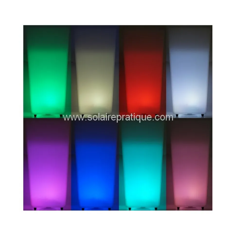 NEW GARDEN - Pot lumineux melisa 30 smarttech, recharge solaire ou usb, avec télécommande