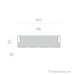 NEWGARDEN - Jardinière jara 100x35x32cm - blanc