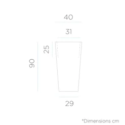 NEWGARDEN - Pot lumineux melisa 40 solaire+batterie rechargeable led rgb avec télécommande 40x40x90cm