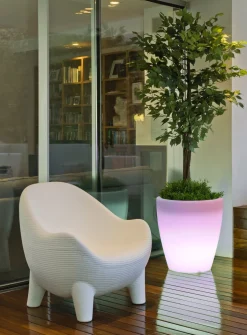 NEWGARDEN - Pot lumineux violeta 55 solaire+batterie rechargeable led rgb avec télécommande ø55x60cm