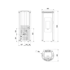 NORDICA EXTRAFLAME - 1283501-poele a granules etanche-8kw-a+-flamme verte 7*-cstb-foyer font nordica extraflame - amikablanc