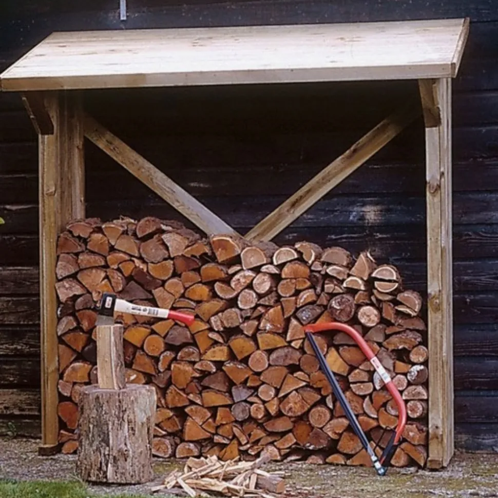 OLG - Bûcher 2 stères, en bois imprégné - L.180cm (hors-tout)