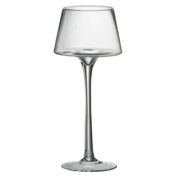 PARIS PRIX - Bougeoir sur pied "conique" 35cm transparent