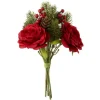 PARIS PRIX - Bouquet de fleurs artificielles "roses" 28cm rouge