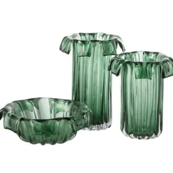 PARIS PRIX - Coupelle design en verre "retro" 28cm vert