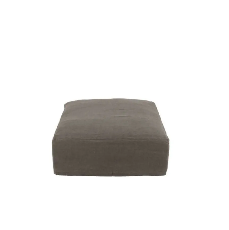 PARIS PRIX - Housse pour pouf "monaco" 105x105cm taupe