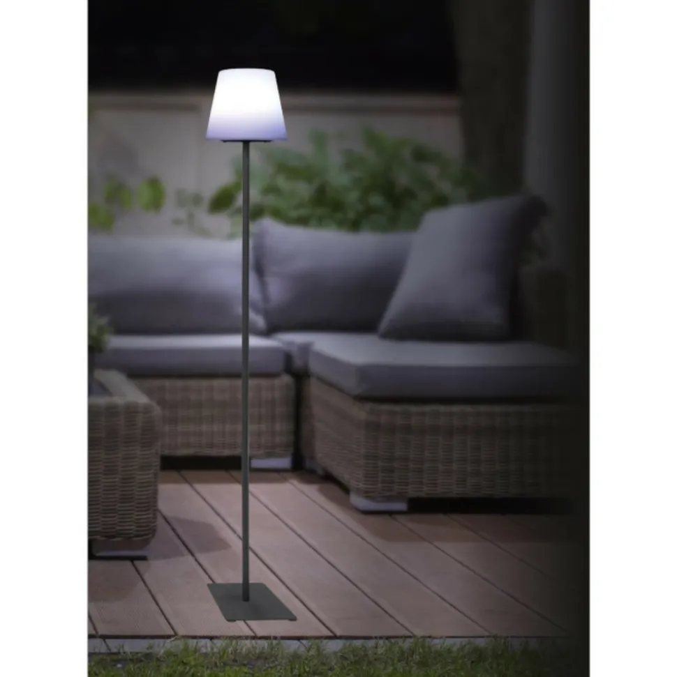 PARIS PRIX - Lampadaire d'extérieur solaire "led" 120cm blanc