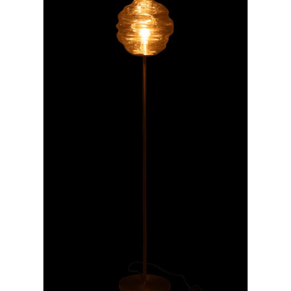 PARIS PRIX - Lampadaire en verre "ruche" 156cm cognac clair