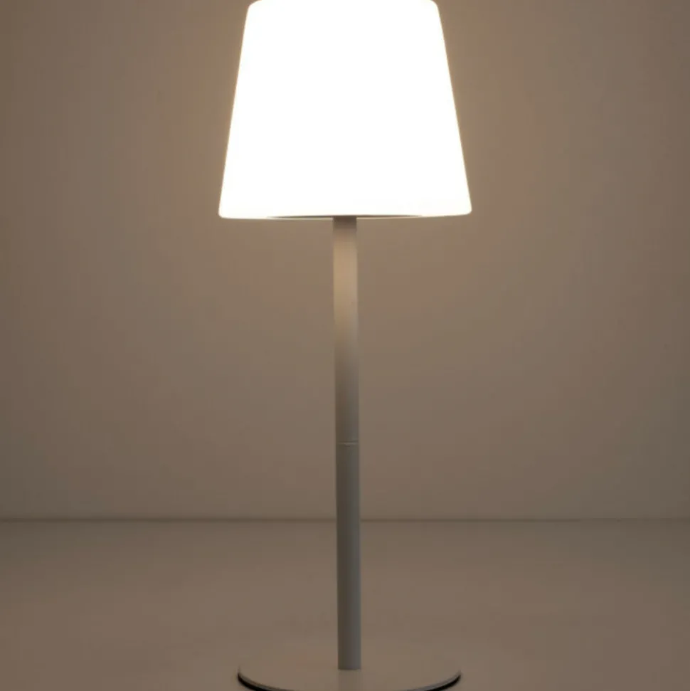 PARIS PRIX - Lampe à poser extérieur "rechargeable" 40cm blanc