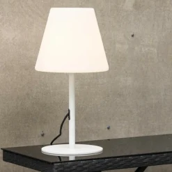 PARIS PRIX - Lampe à poser d'extérieur "moris" 52cm blanc