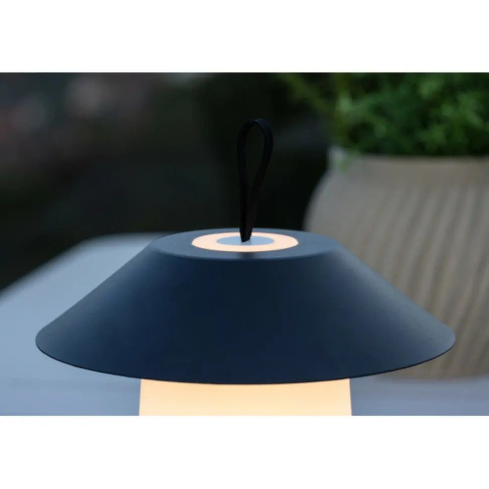 PARIS PRIX - Lampe à poser d'extérieur led "rubu" 26cm noir
