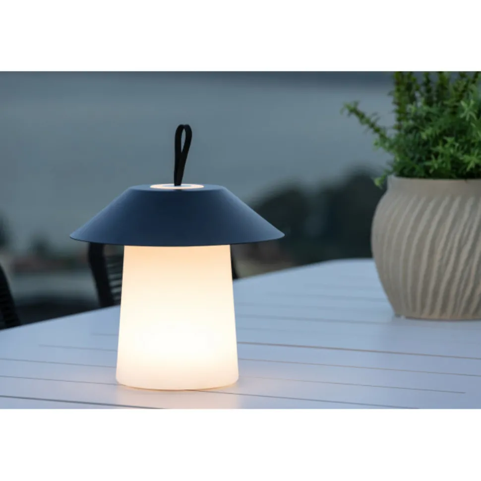PARIS PRIX - Lampe à poser d'extérieur led "rubu" 26cm noir