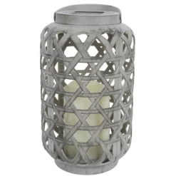 PARIS PRIX - Lampe solaire extérieur "effet bougie" 24cm marron