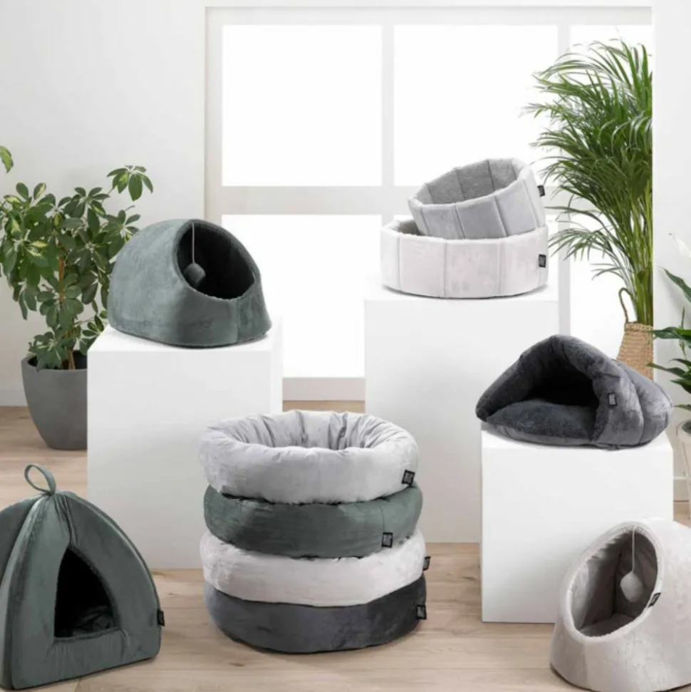 PARIS PRIX - Niche chausson pour chat "sweet cat" 45cm anthracite