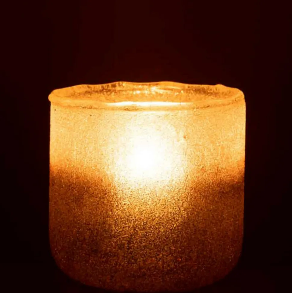 PARIS PRIX - Photophore design en verre "camille" 14cm rose