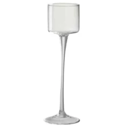 PARIS PRIX - Photophore sur pied "verre" 33cm transparent