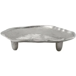 PARIS PRIX - Plateau décoratif "wood art" 19cm argent