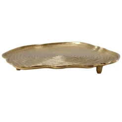 PARIS PRIX - Plateau décoratif "wood art" 39cm or