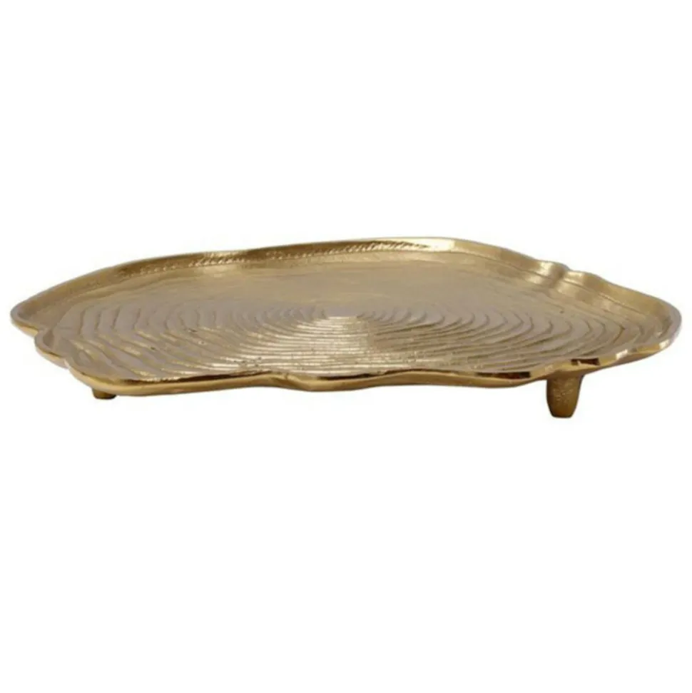 PARIS PRIX - Plateau décoratif "wood art" 39cm or