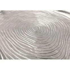 PARIS PRIX - Plateau décoratif "wood art" 29cm argent