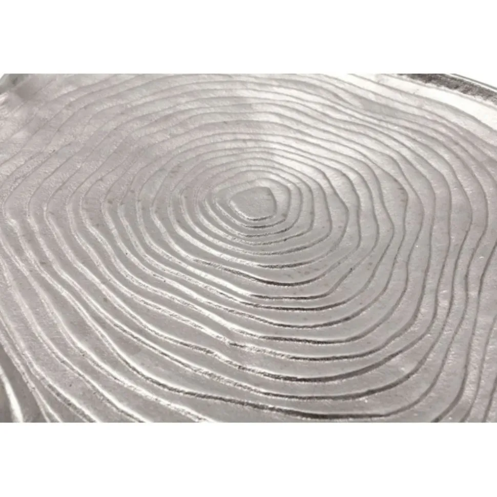 PARIS PRIX - Plateau décoratif "wood art" 29cm argent