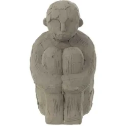 PARIS PRIX - Statuette déco "personnage assis" 25cm gris